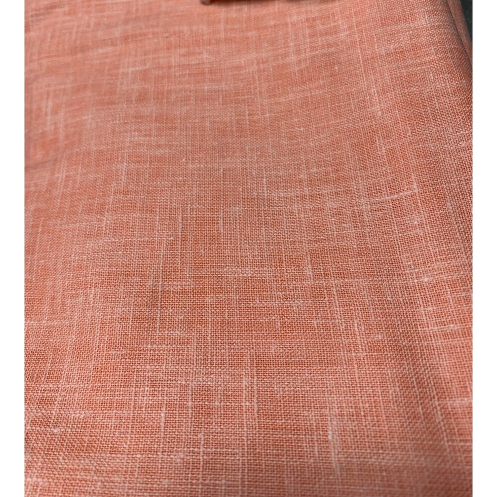 Coral Orange Cotton Fabric 1 yard 22" x 44" Soft Textured Material Sewing